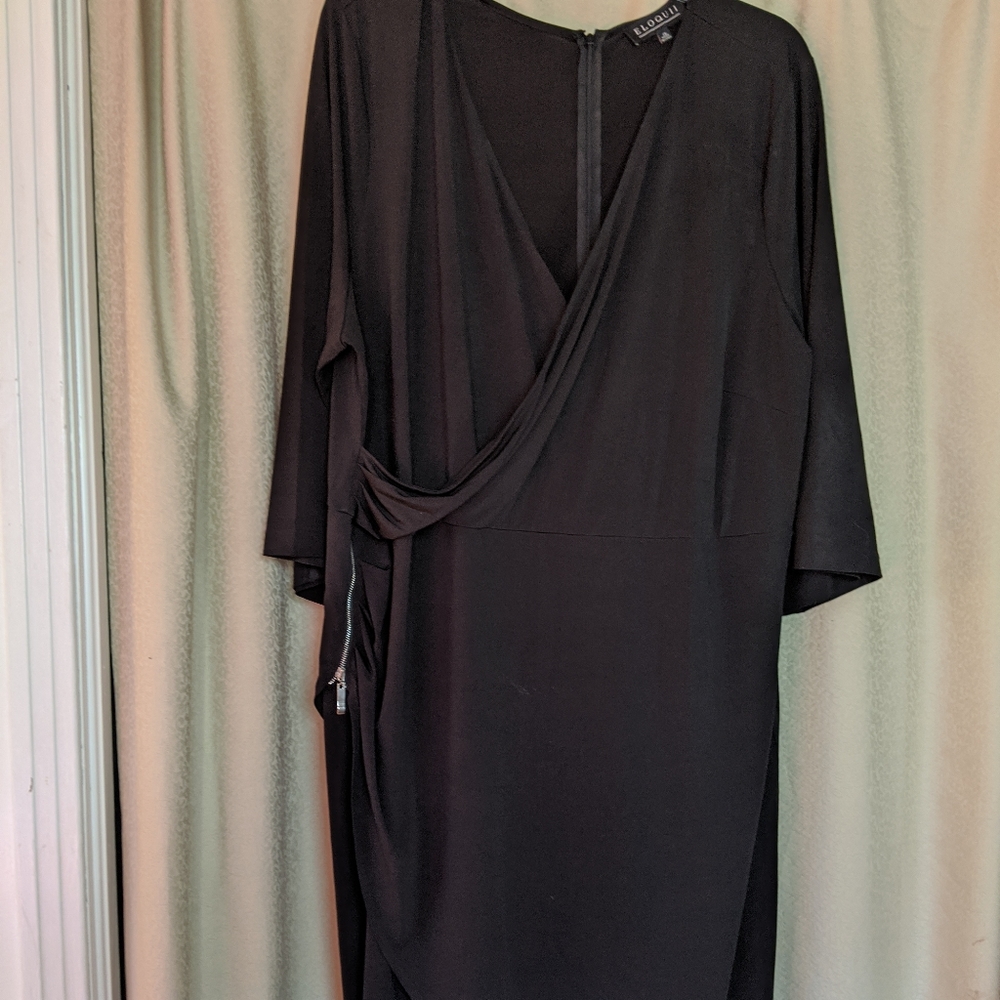 Eloquii Black wrap dress